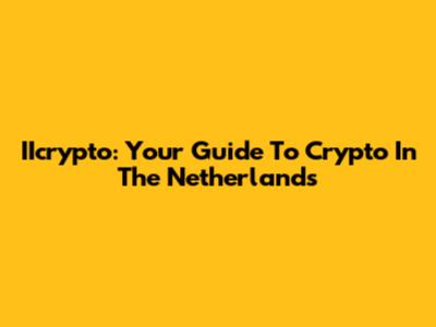 IIcrypto: Your Guide To Crypto In The Netherlands