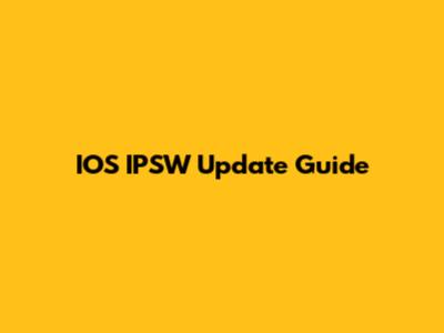 IOS IPSW Update Guide