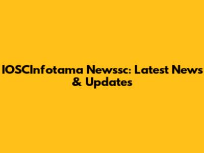 IOSCInfotama Newssc: Latest News & Updates