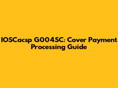 IOSCacsp G004SC: Cover Payment Processing Guide