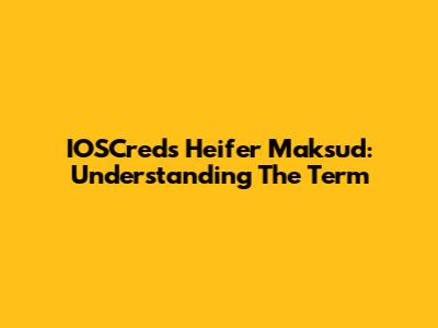 IOSCreds Heifer Maksud: Understanding The Term