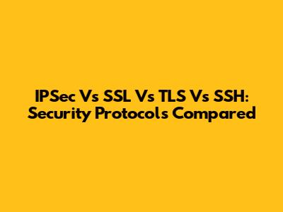 IPSec Vs SSL Vs TLS Vs SSH: Security Protocols Compared