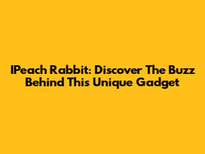 IPeach Rabbit: Discover The Buzz Behind This Unique Gadget