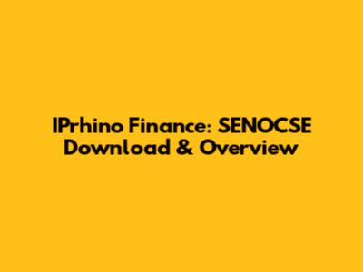 IPrhino Finance: SENOCSE Download & Overview