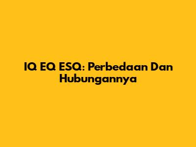 IQ EQ ESQ: Perbedaan Dan Hubungannya