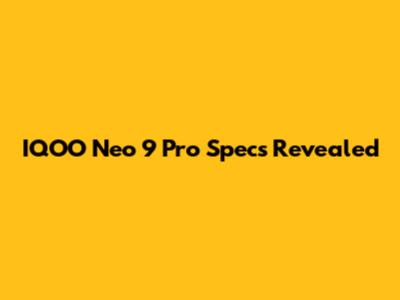 IQOO Neo 9 Pro Specs Revealed