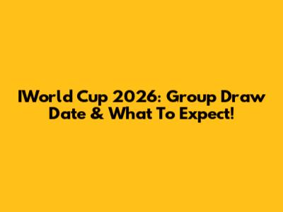 IWorld Cup 2026: Group Draw Date & What To Expect!