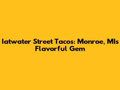Iatwater Street Tacos: Monroe, MI's Flavorful Gem