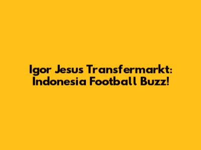 Igor Jesus Transfermarkt: Indonesia Football Buzz!