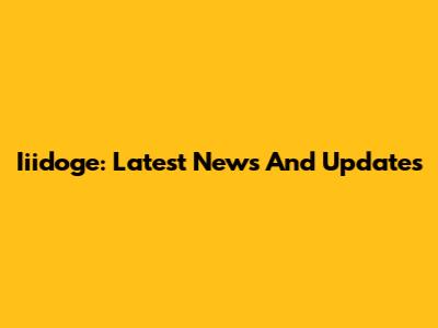Iiidoge: Latest News And Updates