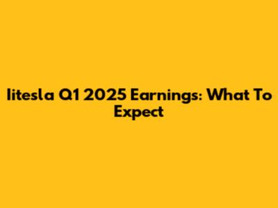 Iitesla Q1 2025 Earnings: What To Expect