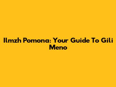 Ilmzh Pomona: Your Guide To Gili Meno