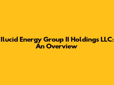 Ilucid Energy Group II Holdings LLC: An Overview