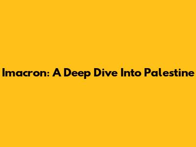 Imacron: A Deep Dive Into Palestine