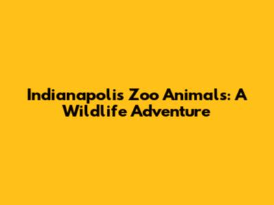 Indianapolis Zoo Animals: A Wildlife Adventure