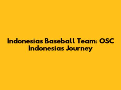 Indonesia's Baseball Team: OSC Indonesia's Journey