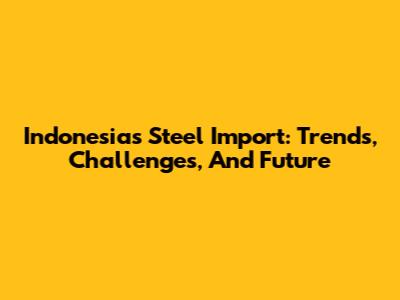 Indonesia's Steel Import: Trends, Challenges, And Future