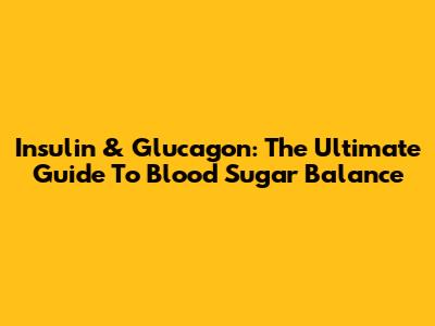 Insulin & Glucagon: The Ultimate Guide To Blood Sugar Balance
