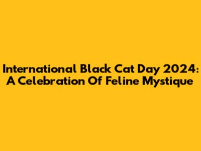 International Black Cat Day 2024: A Celebration Of Feline Mystique