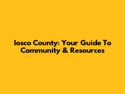 Iosco County: Your Guide To Community & Resources
