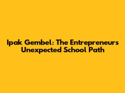 Ipak Gembel: The Entrepreneur's Unexpected School Path