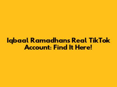 Iqbaal Ramadhan's Real TikTok Account: Find It Here!