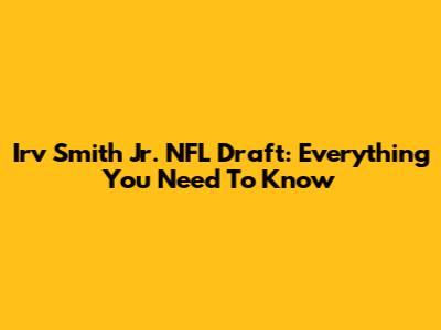 Irv Smith Jr. NFL Draft: Everything You Need To Know