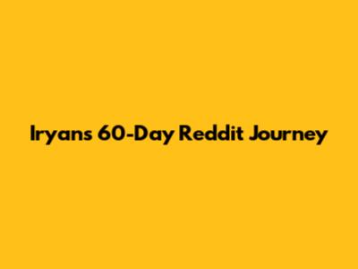 Iryan's 60-Day Reddit Journey