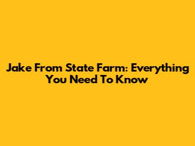 Jake From State Farm: Everything You Need To Know