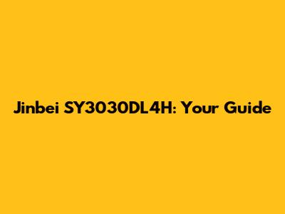 Jinbei SY3030DL4H: Your Guide