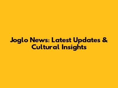Joglo News: Latest Updates & Cultural Insights