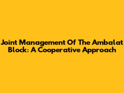 Joint Management Of The Ambalat Block: A Cooperative Approach