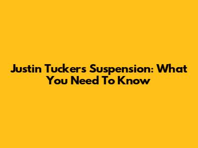 Justin Tucker's Suspension: What You Need To Know