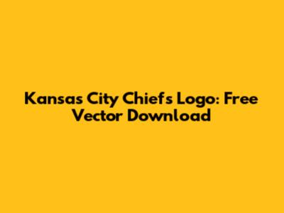 Kansas City Chiefs Logo: Free Vector Download