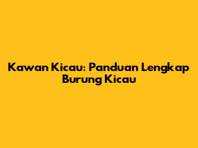 Kawan Kicau: Panduan Lengkap Burung Kicau