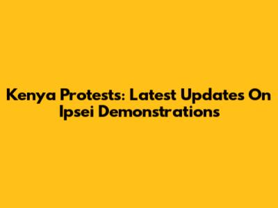 Kenya Protests: Latest Updates On Ipsei Demonstrations