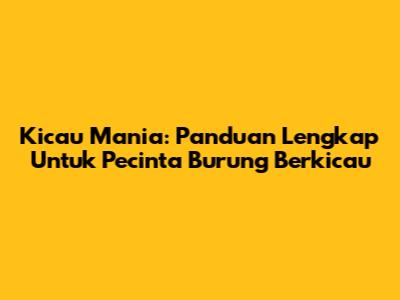 Kicau Mania: Panduan Lengkap Untuk Pecinta Burung Berkicau