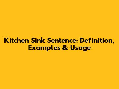 Kitchen Sink Sentence: Definition, Examples & Usage