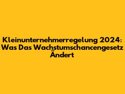 Kleinunternehmerregelung 2024: Was Das Wachstumschancengesetz Ändert