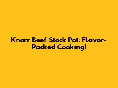 Knorr Beef Stock Pot: Flavor-Packed Cooking!