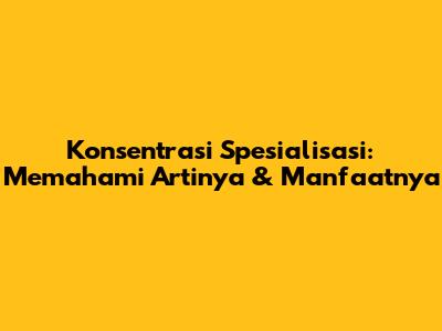 Konsentrasi Spesialisasi: Memahami Artinya & Manfaatnya