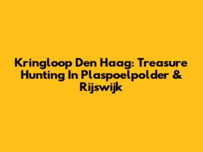 Kringloop Den Haag: Treasure Hunting In Plaspoelpolder & Rijswijk