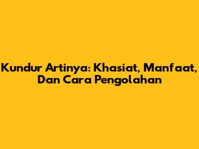 Kundur Artinya: Khasiat, Manfaat, Dan Cara Pengolahan