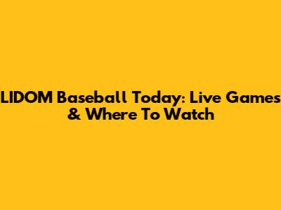 LIDOM Baseball Today: Live Games & Where To Watch