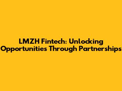 LMZH Fintech: Unlocking Opportunities Through Partnerships
