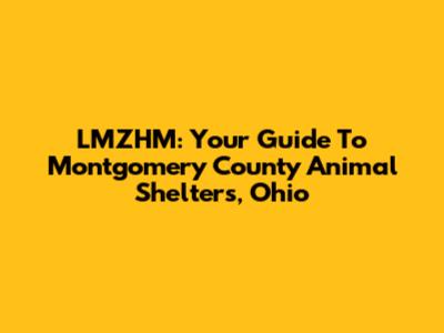 LMZHM: Your Guide To Montgomery County Animal Shelters, Ohio