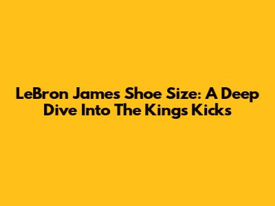 LeBron James Shoe Size: A Deep Dive Into The King's Kicks