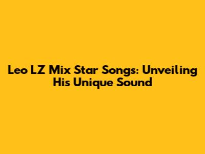 Leo LZ Mix Star Songs: Unveiling His Unique Sound