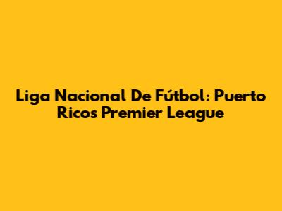 Liga Nacional De Fútbol: Puerto Rico's Premier League