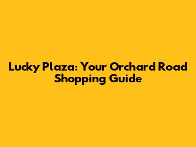 Lucky Plaza: Your Orchard Road Shopping Guide
